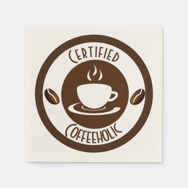 Certified CoffeeHolic Stamp Napkin (Front)