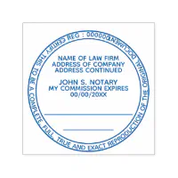 Certified copy notary public round black self inking stamp