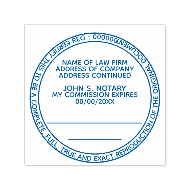 Certified copy notary public round black self-inking stamp (Design)