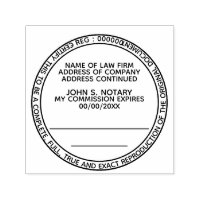 Certified copy notary public round black
