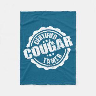 Certified Cougar Tamer Funny Mens Cougar Tamer  Fleece Blanket
