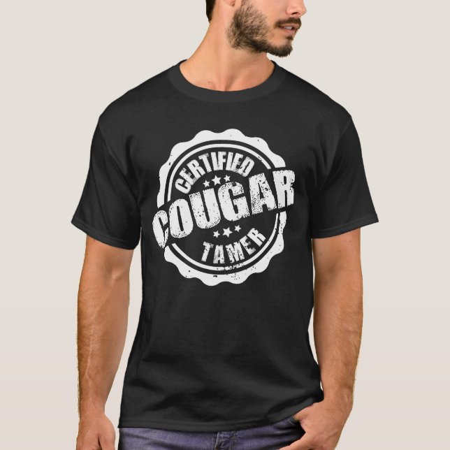 Certified Cougar Tamer Funny Men's Cougar Tamer T-Shirt (Front)