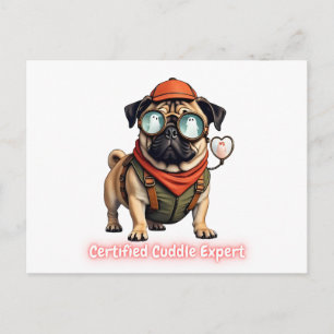 Certified Cuddle Expert Invitation Postcard