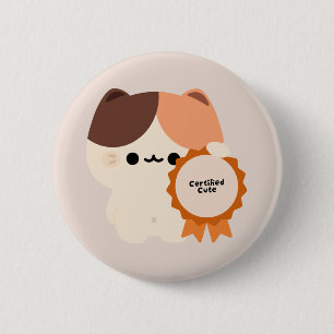 Certified Cute Cat 6 Cm Round Badge