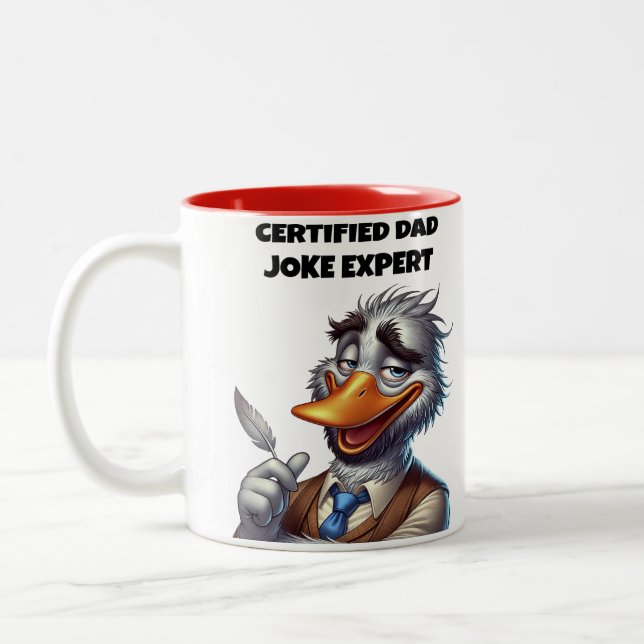 Certified Dad Joke Expert Two-Tone Coffee Mug (Left)