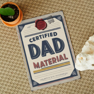 Certified Dad Material Vintage Father’s Day Card