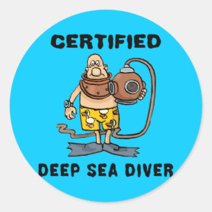Certified Deep Sea Diver Classic Round Sticker
