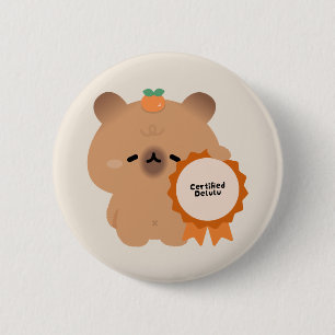 Certified Delulu Capybara 6 Cm Round Badge