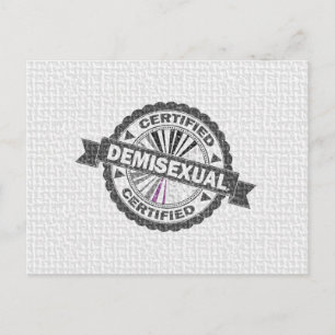 Certified Demisexual Pride Seal of Approval Postcard