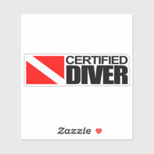 Certified Diver Rectangular Sticker