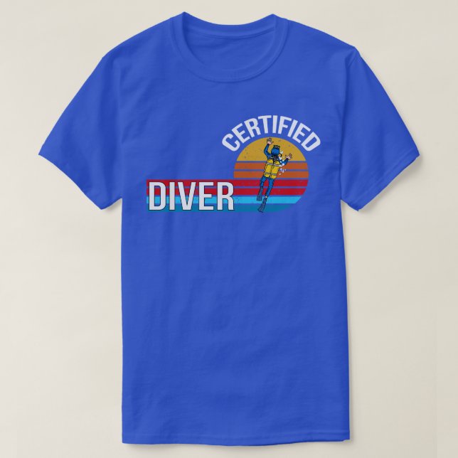 Certified diver retro vintage job title T-Shirt (Design Front)