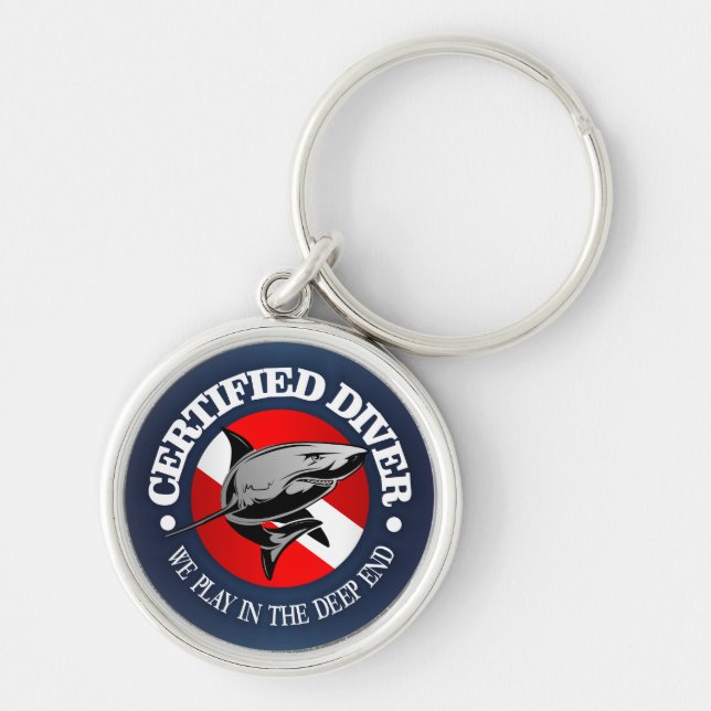 Certified Diver (Shark) Key Ring (Front)