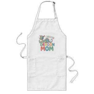 Certified dragon mom colorful design long apron