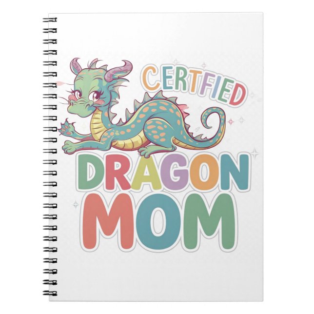 Certified dragon mom colorful design notebook (Front)