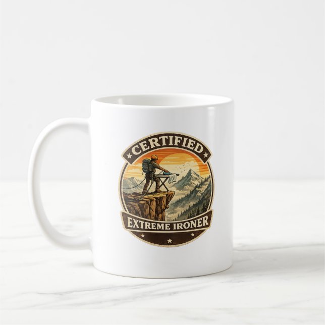 Certified Extreme Ironer Mountain Adventure Mug (Left)