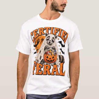 Certified Feral Funny Racoon Ghost Vintage  T-Shirt