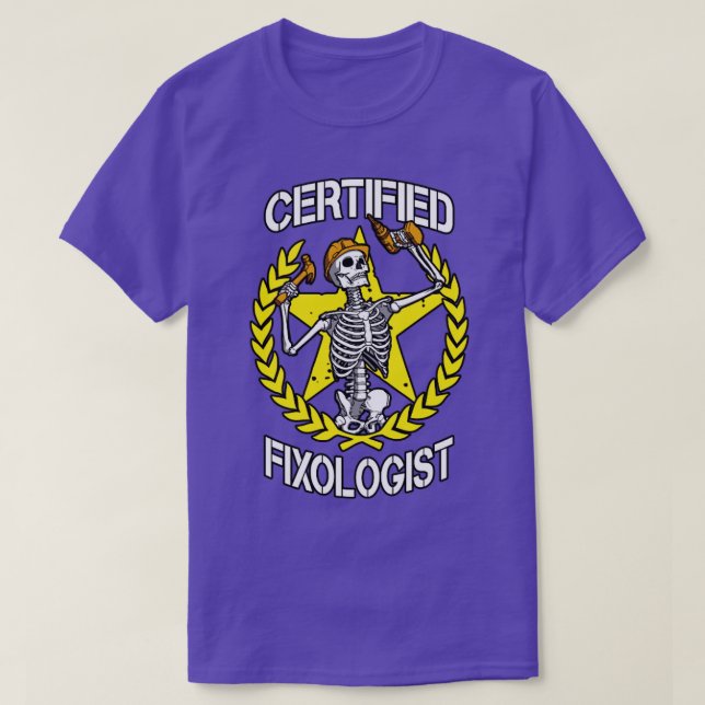 Certified Fixologist Gothic Skeleton Goth Carpente T-Shirt (Design Front)