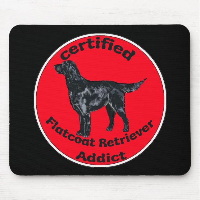Certified Flatcoat Retriever Addict Mouse Mat (Front)