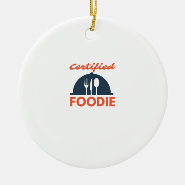 Certified foodie ceramic tree decoration (Front)