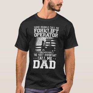Certified Forklift Truck Operator Dad Father Vinta T-Shirt