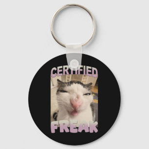 Certified Freak Cat Meme Funny Pet Humour  Key Ring