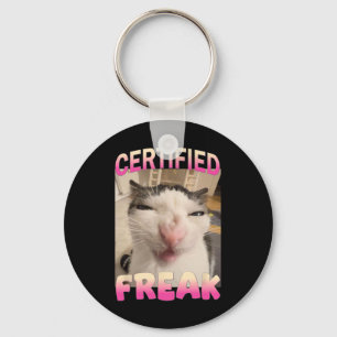 Certified Freak Cat Meme Offensive Memes Funny Cat Key Ring
