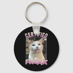 Certified Freak Cute Cat Meme Lovers Funny Animals Key Ring