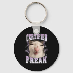 Certified Freak Eat Cement Cursed Cat Funny Cats M Key Ring