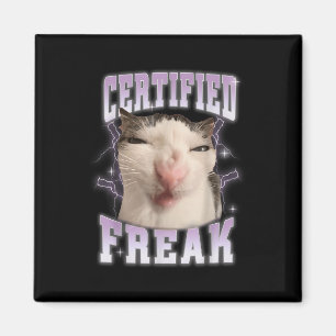 Certified Freak Eat Cement Cursed Cat Funny Cats M Magnet