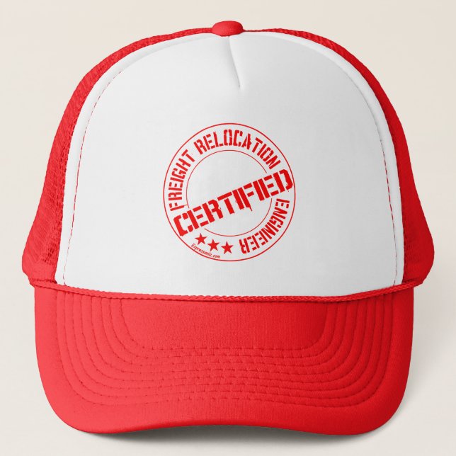 Certified Freight Relocation Engineer Red Mesh Cap (Front)