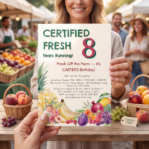 Certified Fresh 8 Years Running Farm Birthday Invitation