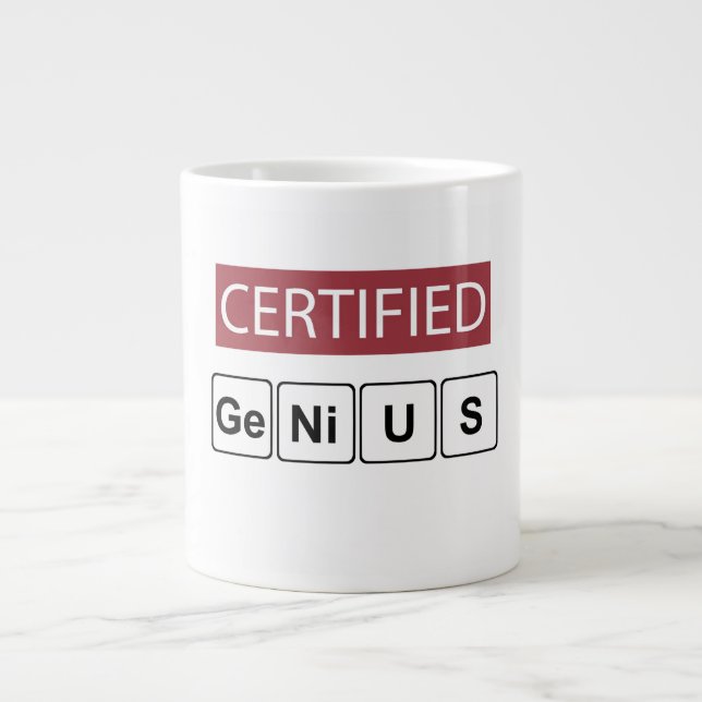 Certified Genius Large Coffee Mug (Front)
