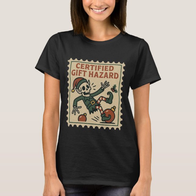Certified Gift Hazard Skeleton Elf Women’s T-Shirt (Front)