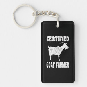 Certified Goat Farmer Funny Goat Farming Farm Key Ring
