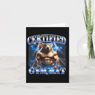 Certified Gym Rat Meme Fitness Bodybuilding Gym Lo Card