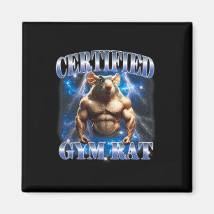 Certified Gym Rat Meme Fitness Bodybuilding Gym Lo Magnet