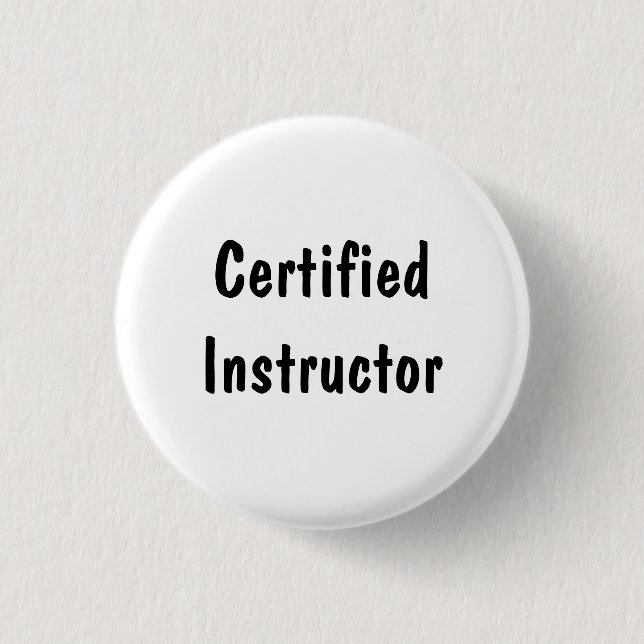 Certified Instructor 3 Cm Round Badge (Front)
