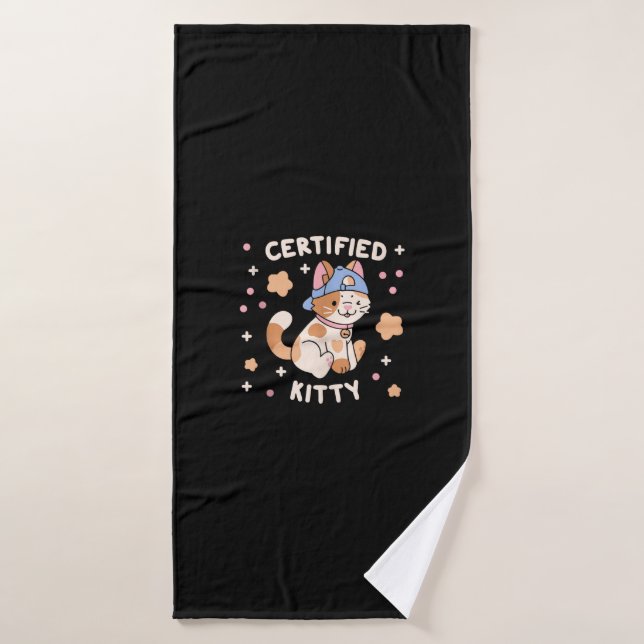 Certified Kitty Cat Lover  Bath Towel (Bath Towel)