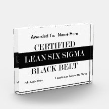 Certified Lean Six Sigma Black Belt Award