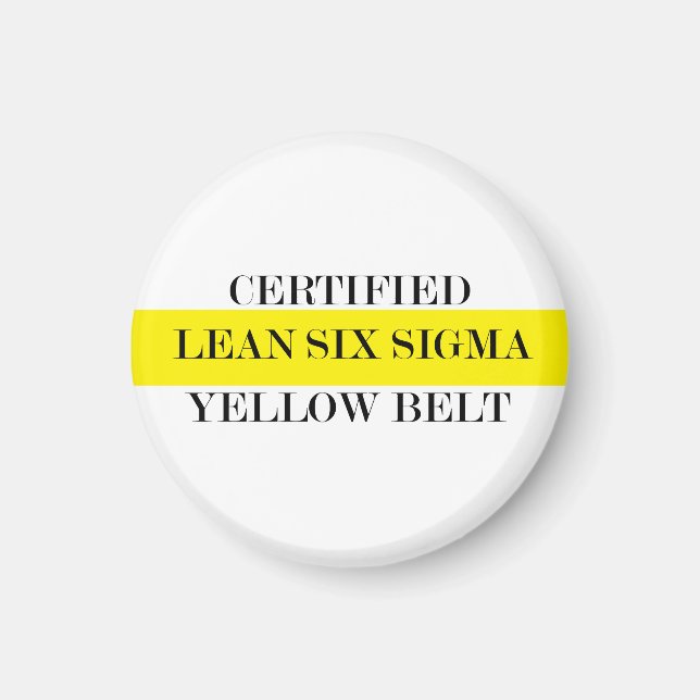 Certified Lean Yellow Belt Magnet (Front)