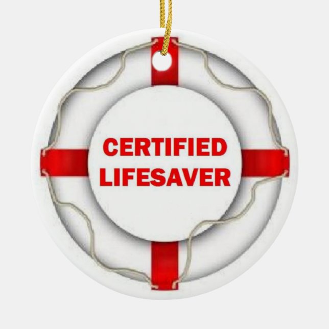 Certified Lifesaver Ceramic Tree Decoration (Front)