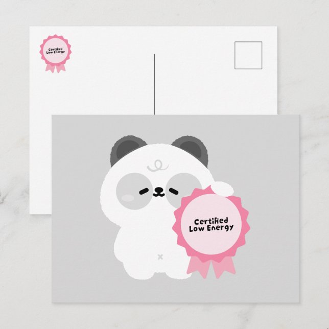 Certified Low Energy Panda Holiday Postcard (Front/Back)