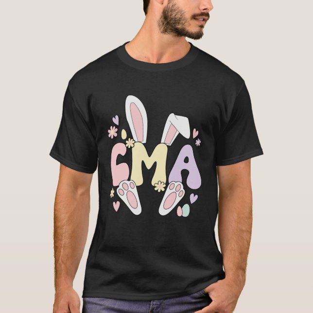 Certified Medical Assistant Easter Bunny CMA Easte T-Shirt (Front)