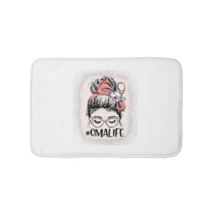 Certified Medical Assistant Messy Bun CMA Life Bath Mat