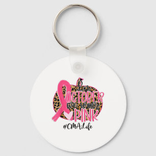 Certified Medical Istant In October We Wear Pink Key Ring