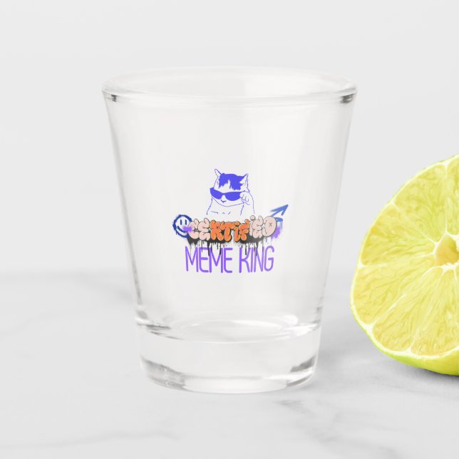 Certified Meme King Cat Shot Glass (Front)