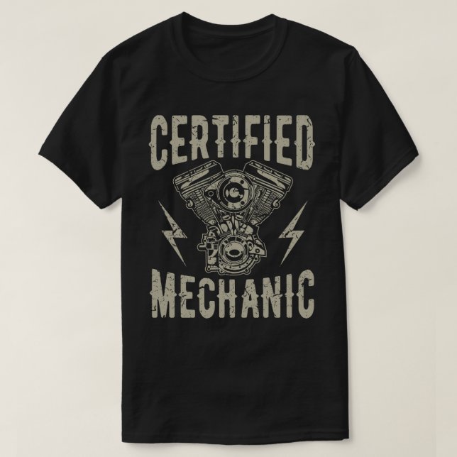 Certified Motor Mechanic  T-Shirt (Design Front)