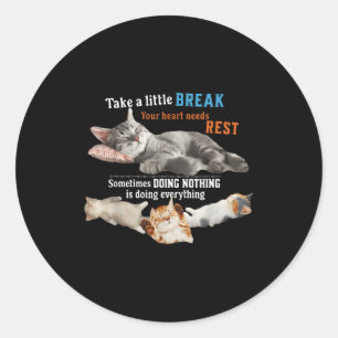Certified Nap Expert Funny Lazy Cat Meme Cat Moms Classic Round Sticker