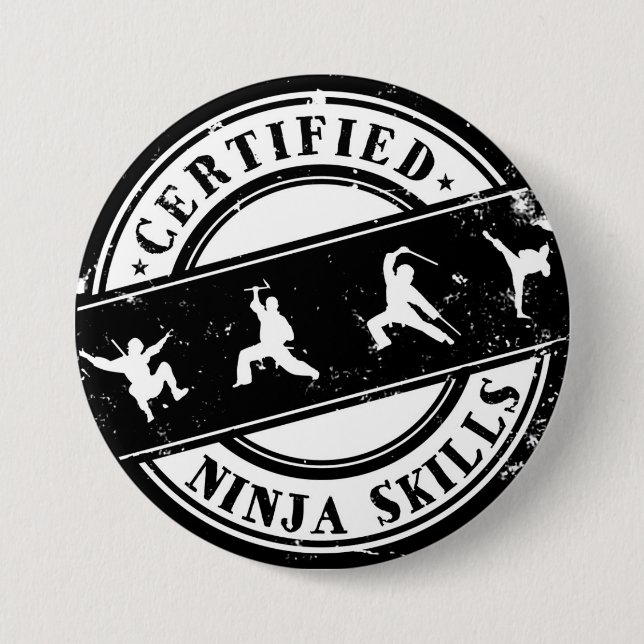 Certified Ninja Skills Funny Badge for Gamers (Front)