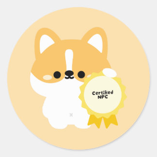 Certified NPC Corgi Classic Round Sticker